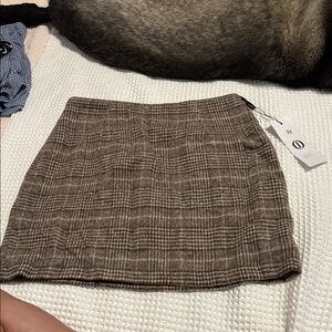 Brown Plaid Women's Skirt